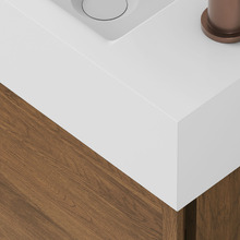 Cali 460mm Walnut Wall Hung Vanity with Basin & Shaving Cabinet Package